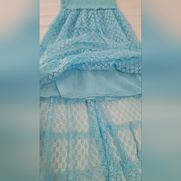 Blue Lace Maxi Dress - Picture 2 of 6